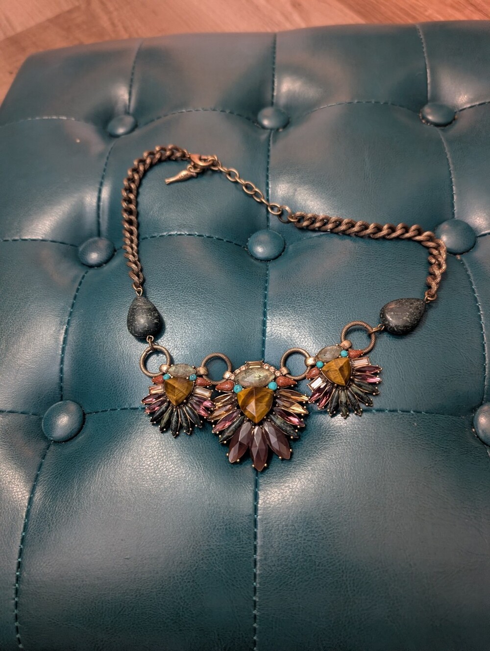 Chloe + Isabel Amber & Purple Crystal Bib Necklace